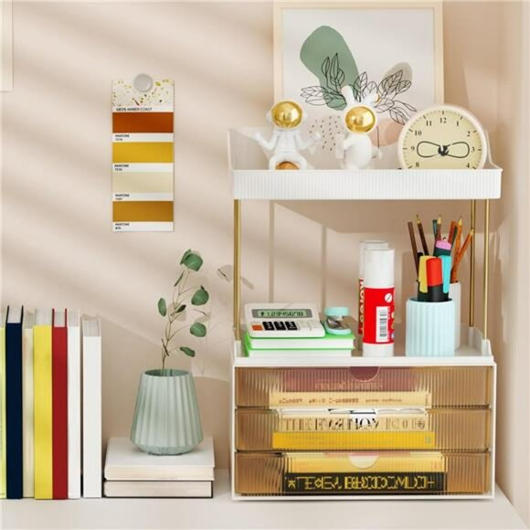 Makeup Organizer 5 Tier Vanity Storage Drawers for Skincare Bathroom Counter - Picture 6 of 7